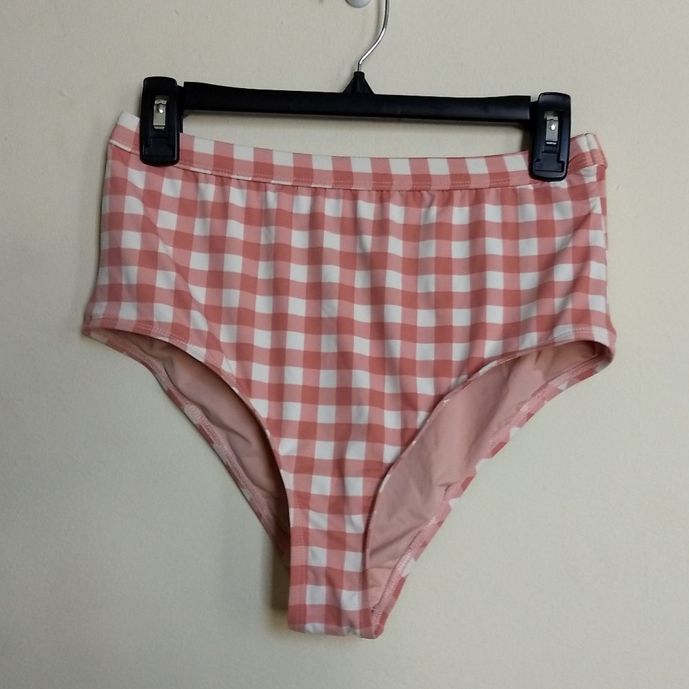 Pink Gingham Swim Bottoms
